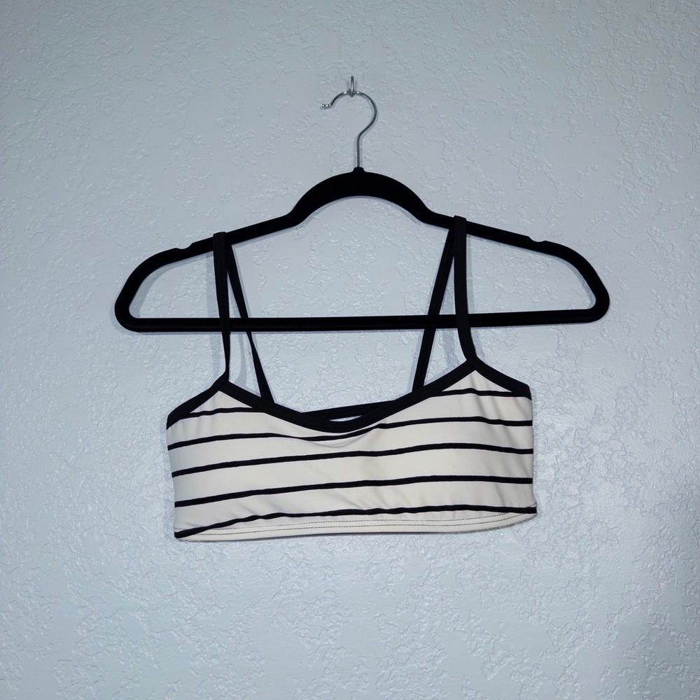 Kate Spade Cream & Black Striped‎ Swimsuit Top Size XS